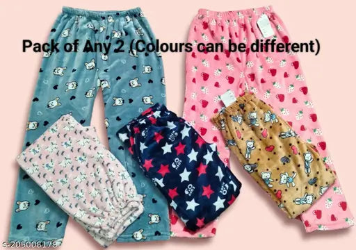 2-piece winter pajama set, pink and blue, fleece material