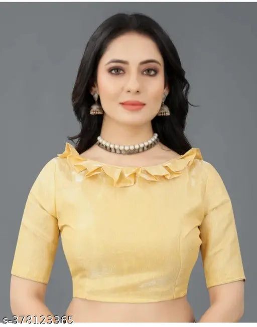 Yellow silk mirror embroidery saree, traditional South Asian attire