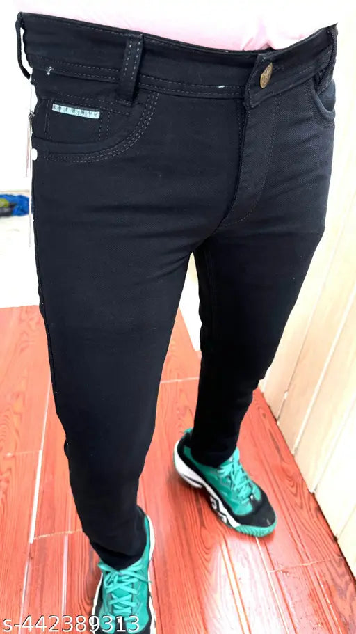 Comfortable, trendy slim fit stretch denim jeans in different colors, lightweight and good quality for men up to 6 feet tall. (Length: around 39 inches)