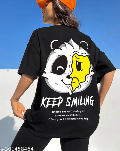 Black graphic print t-shirt, oversized fit
