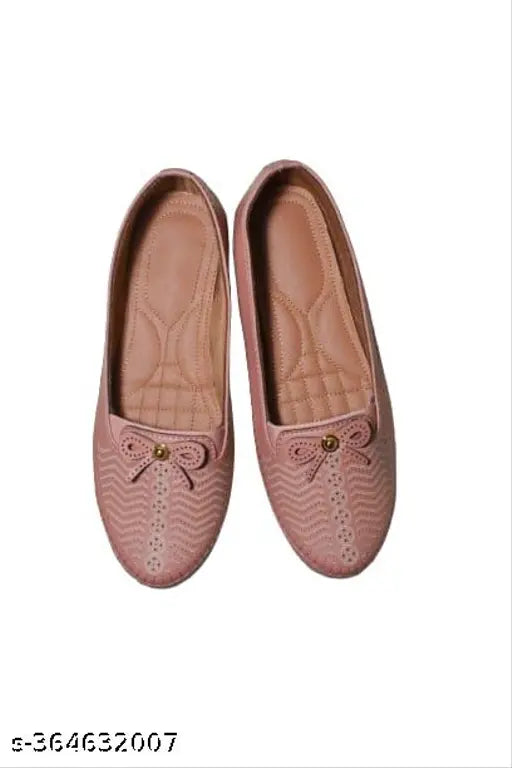 Textured PU pink ballerinas (BT-04), everyday wear slip-on shoes, India origin