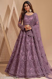 Embroidered semi-stitched net lehenga choli for women and girls, showcasing intricate embroidery in traditional Indian attire