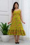 Demirner Women's rayon printed sleeveless flared kurta - stylish ethnic wear for special occasions