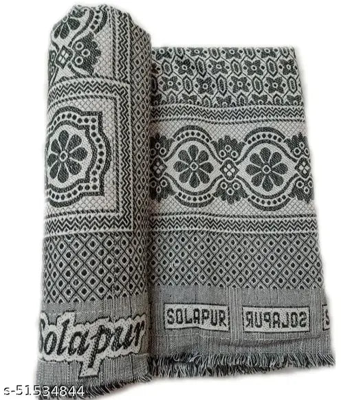 Multicolor pack of 5 Terry Retail's Original Solapur Chaddar single bed cotton blankets, ideal for mild winter, floral pattern on flat sheets
