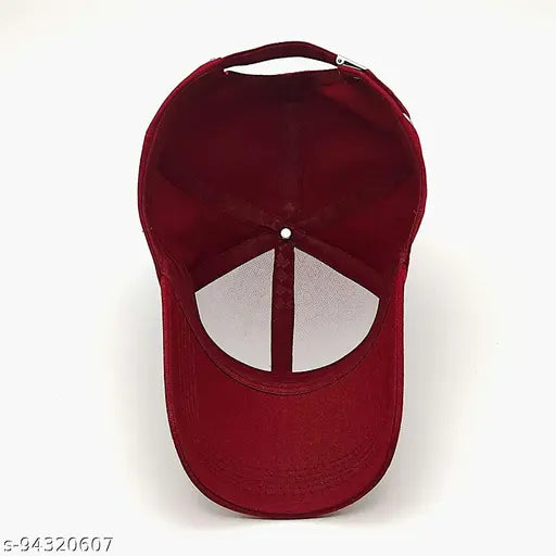 Maroon baseball cap with adjustable strap