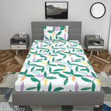 Real dream single cotton fitted bedsheets with abstract print, superfine quality, 1 pillow cover. Ideal for adult summer use. Made in India