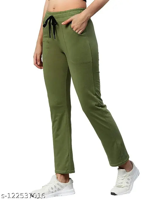 Alfa women's soft cotton slim fit pajamas, nightwear loungewear, lower track pants, two front pockets
