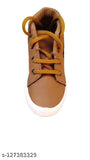 Brown casual shoes with yellow laces