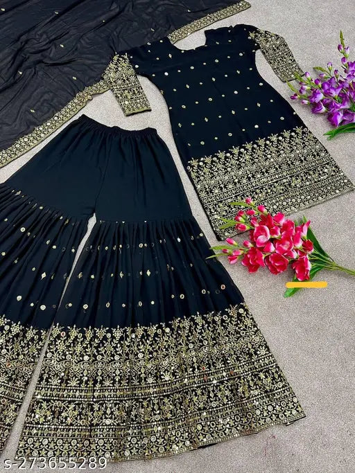 Formal wear, black suit with embellishments, party outfit