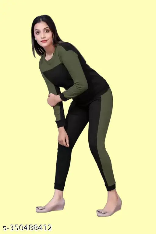 Colorblocked cotton blend night tracksuit, ideal for comfortable workouts or lounging, crafted in India