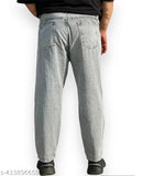 Blue denim jeans with black zipper, casual men's wear