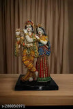Antique resin Radha Krishna standing flute idol (15x10x29 cm), Indian home temple decorative showpiece for pooja room