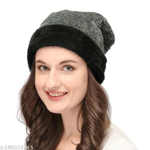 Woven wool jumbo unisex cap, free size