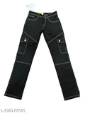 Black cargo pants with six pockets