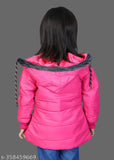 Pink padded coat with a hood
