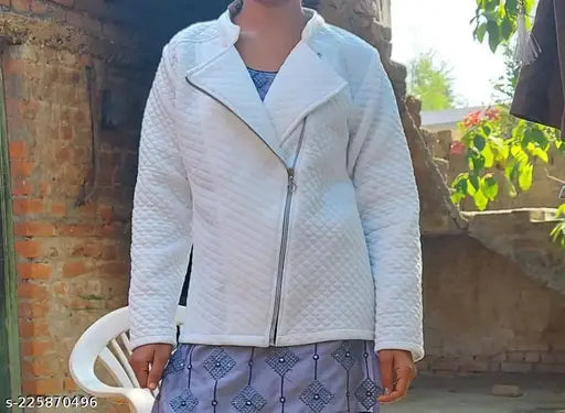 Leather long-sleeve solid cardigan for women, XS bust size 32 inches, made in India