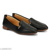 Black synthetic ballerinas (PILOT BLK) with cushioned footbed and TPR sole - perfect for casual wear, daily use, or any occasion. Indian brand sizes: IND-3 to IND-8