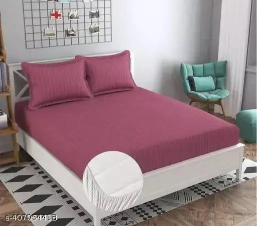 Legacy Premium Cotton Blend Elastic King Size Fitted Bedsheet with 2 Pillow Covers, Abstract Print, Double Bed, 220TC SuperSoft, 72x78 + 9 inches (Indian-made)
