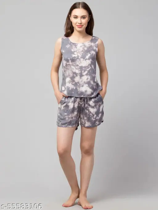 Tie Dye Night Wear Set - Vibrant Viscose Rayon, comfortable and versatile loungewear for relaxation and leisure