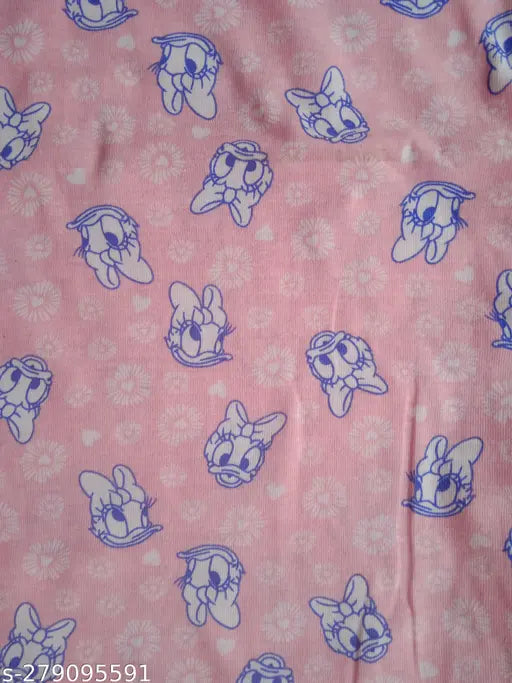 Pink cotton printed track pants for women's casual lounge wear