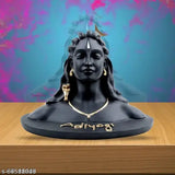 Black poly resin Shiva idol for car dashboard, handcrafted religious figurine with durable colors