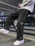 Mens straight fit light blue denim jeans