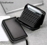 Solid leather men's wallet, free size (L10cm x W11cm), handcrafted from India