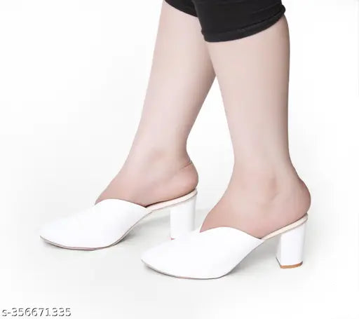 Patent leather, synthetic block heel sandal mule for women and girls - trendy and comfortable office footwear with unique designs