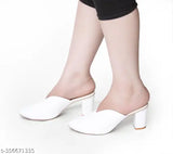 Patent leather, synthetic block heel sandal mule for women and girls - trendy and comfortable office footwear with unique designs