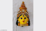 Metal Devi Decorated Face God Idol, 6.5x1x3 inches, Lakshmi idol for pooja room