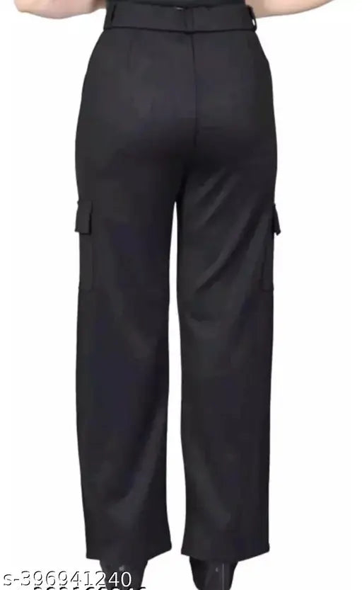 Cotton blend bell-bottom trousers by Dwell Fashion, self-design with net detail and four pockets