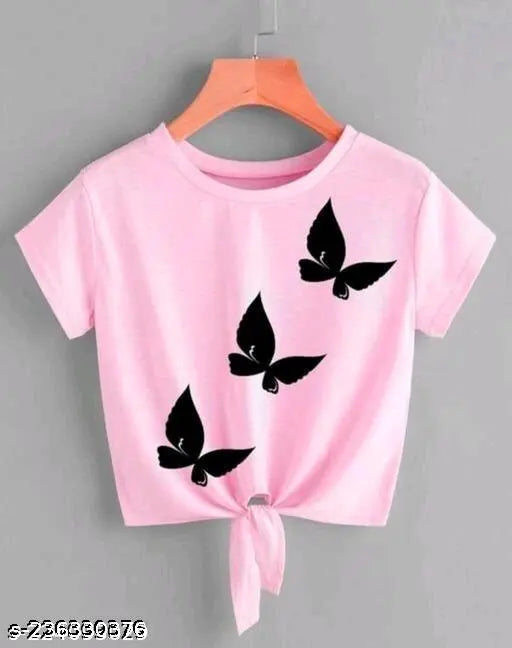 Indian-origin cotton blend printed crop tops, premium quality Kishore ji design - Short sleeves