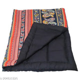 Polysatin Jaipuri printed baby quilt, warm and cozy for mild winter or travel, applique design on lightweight fleece fabric