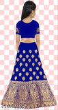 Taffeta silk kids' lehenga choli with embroidered patterns, available in multiple sizes from 6-15 years