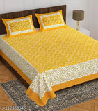 Double bed cotton bedsheets combo pack, ethnic motifs pattern, 4 pillow covers, ideal for summer adult use, Indian origin