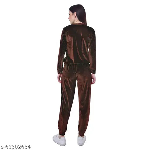 Viso the Face Women's Solid Velvet Pyjama Set - Indian-made, stylish velvet top & bottom in solid design