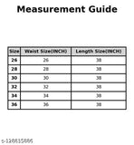 The image displays a table with various sizes of women's pants, including waist size measurements and corresponding length in inches. The text on the table indicates that there are different sizes available for both girls and women. The pants are identified as CK pants and are described as casual pants suitable for women and girls