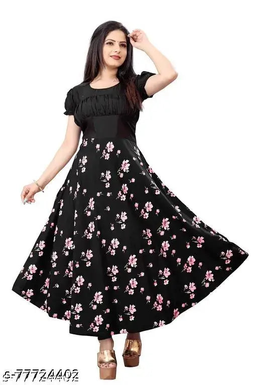 Black embroidered floral skirt, knee-length, mid-calf length