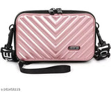 Pink, quilted, black trimmed, women's crossbody sling bag
