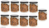Clear glass jars with black lids, set of 12 airtight kitchen storage containers 500ml