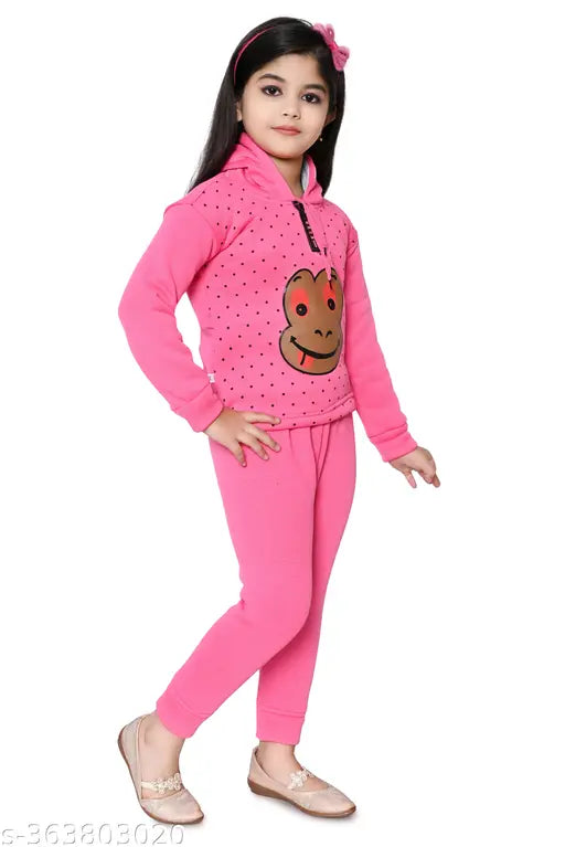 Blue printed cotton blend unisex hoodie & sweatpants for active kids, premium quality