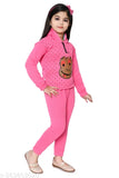 Blue printed cotton blend unisex hoodie & sweatpants for active kids, premium quality