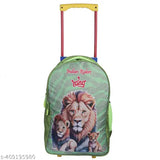 Waterproof 40L Green Polyester Trolley Bag, spider print design, suitable for school kids. Durable and spacious bag with adjustable shoulder straps and water bottle pocket