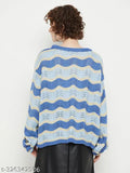 Kasma Women Round Neck Full Sleeves Open Knit Sweater