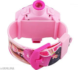 Pink digital watch with projector, ideal for kids, 24 images available