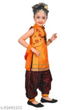 Maroon embroidered Patiala suit for girls by RK Collection, cotton blend Indian ethnic wear with dupatta, anarkali style top and patiala bottom, size 3-4 years
