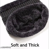 Stylish wool-fur cap muff set (2 pack), protects from winter cold, Unisex design