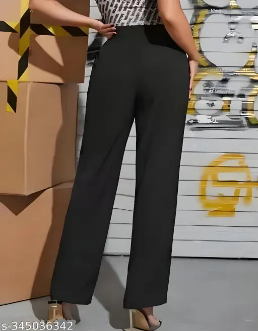 Black stretch skinny fit trousers with side pockets