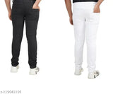 Men's white stretchy denim pants pack of 2