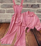 Solid crepe jumpsuit, XS size, Indian-made casual clothing with short sleeves